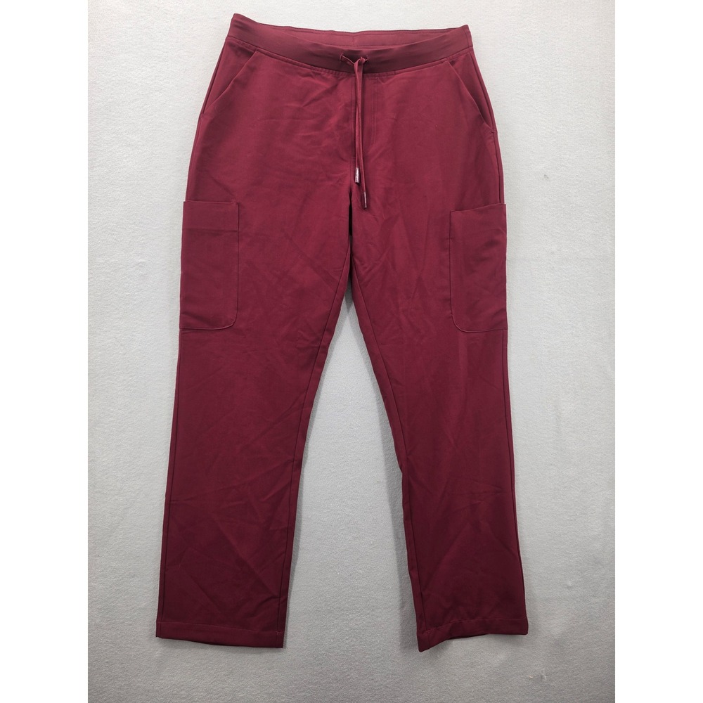 Mandala Cargo Scrub Pants Large Burgundy Maroon Equa-Tek Stretch Medical Uniform